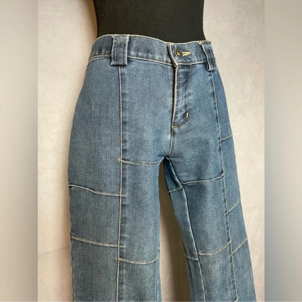 Vintage Patchwork High Waist Flare Jeans - Picture 4 of 5